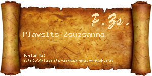 Plavsits Zsuzsanna névjegykártya
